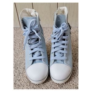 Baby Blue Sneaker Wedge